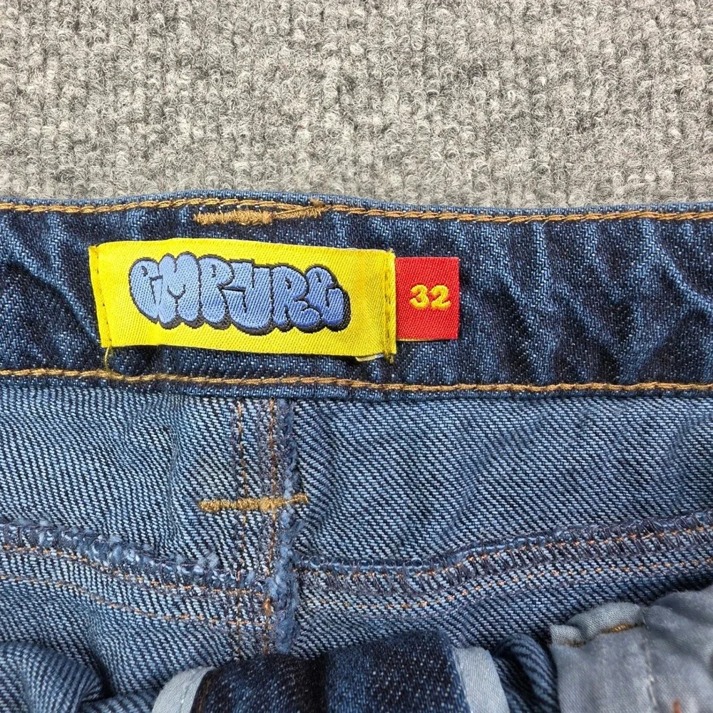 Empyre Jeans Mens 32 Blue Easy Now Wide Leg Skate Graffiti Streetwear Denim